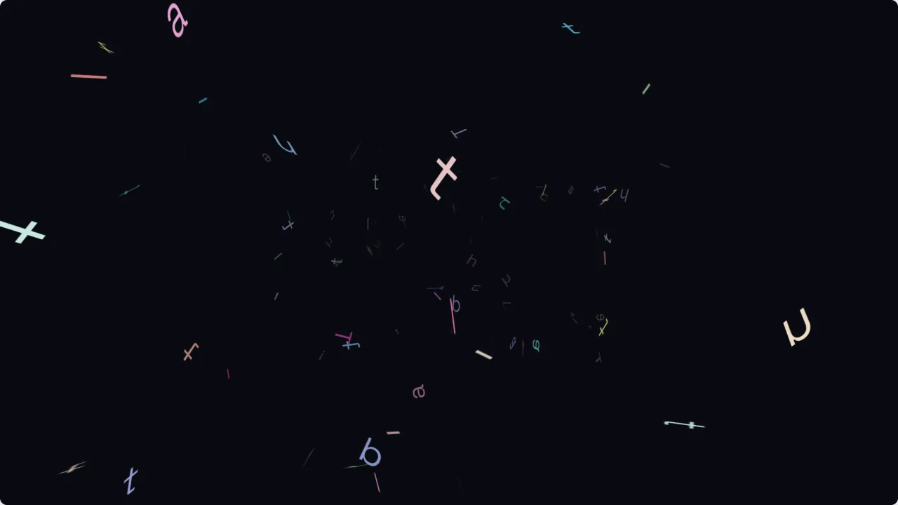 Catch a Sign — drifting kinetic letters, mini preview